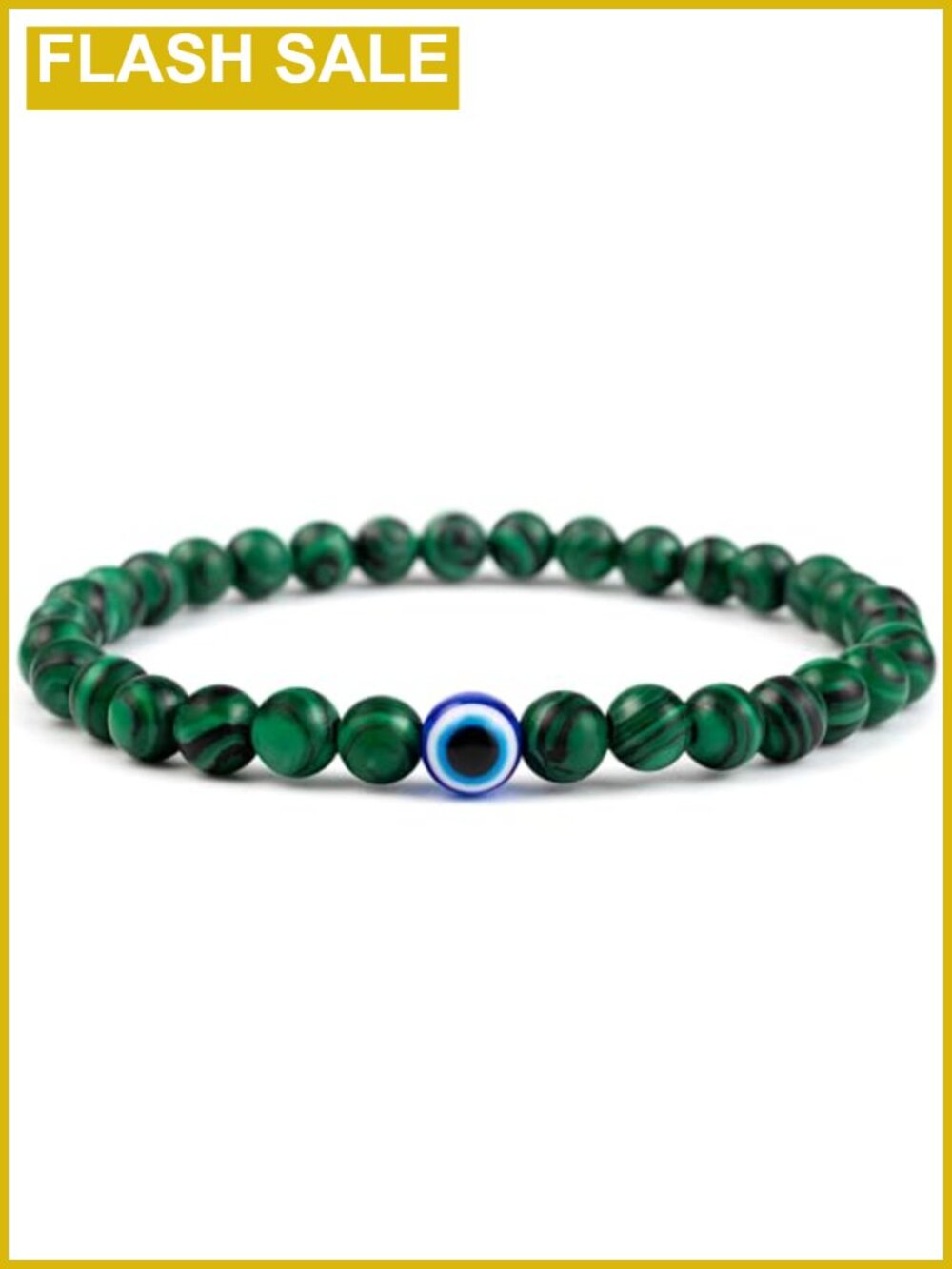 Evil Eye Bracelet 6mm Boho Beaded Agate Tiger Eye Stone Adjustable Elastic